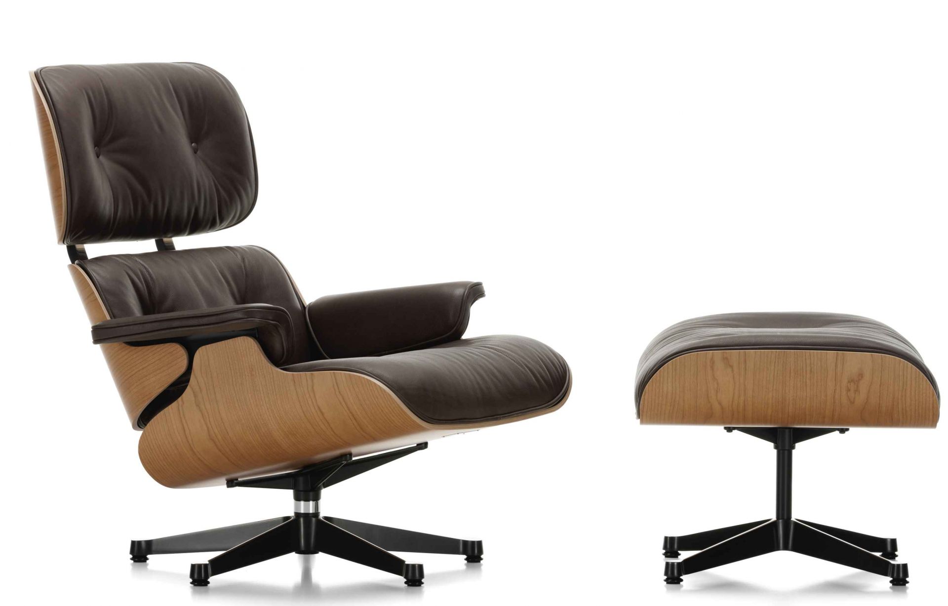 Eames Lounge Chair & Ottoman Armchair Leather Premium F / Leather Natural Vitra